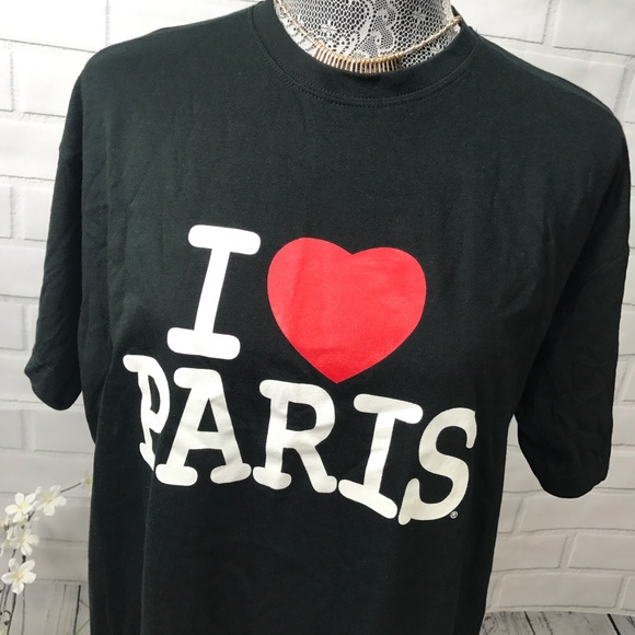 I ❤️ Paris Tee Shirt Black Red - Picture 4 of 6